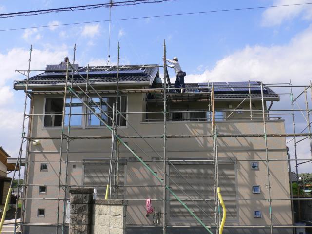 栃木小山 太陽光パネル作業中